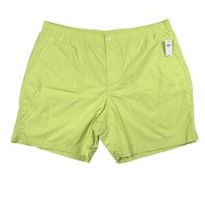 GAP Shorts‎ Mens 2XL Neon Green Swim Trunks Elastic Waist Drawstring Pockets